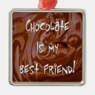 El chocolate es mi mejor amigo. Ornamento cuadrado