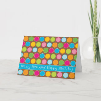 El chocolate puntea la tarjeta de cumpleaños