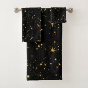 El cielo negro de las estrellas amarillas doradas