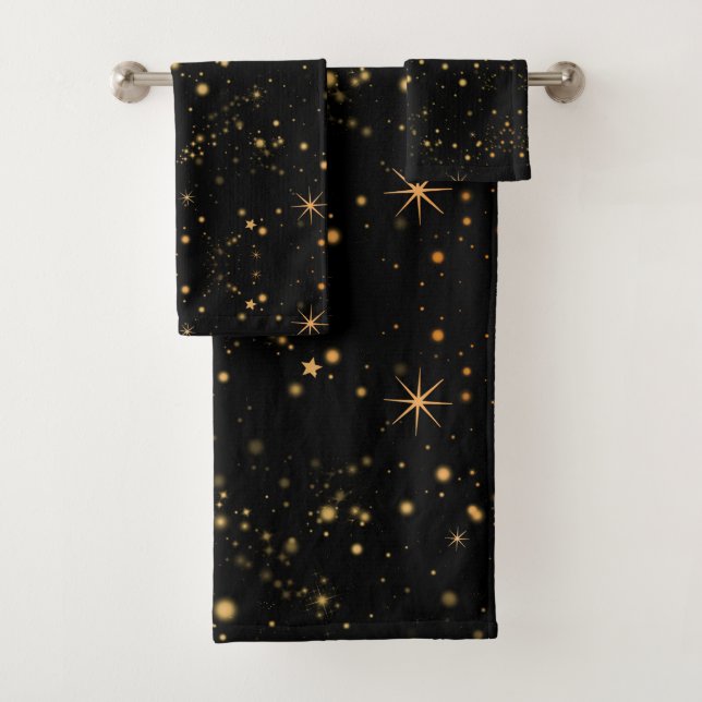 El cielo negro de las estrellas amarillas doradas (In situ)