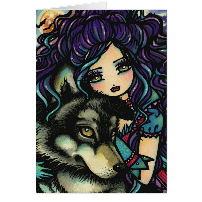El cielo nocturno de la luna del lobo del vampiro (Frente)