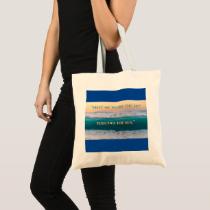 "El cielo se encuentra con el mar" Bolsa de Tote