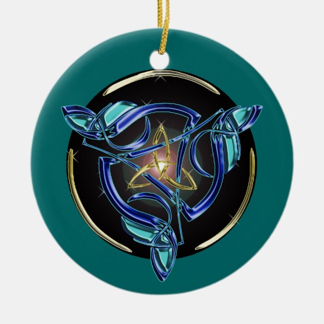 El círculo del ornamento del árbol de Triquetra (Frente)