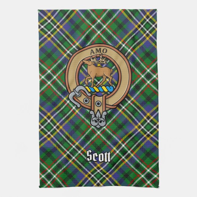 El clan Scott Escudo sobre la toalla de cocina de  (Vertical)