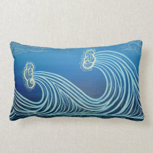 El claro de luna azul agita la almohada del