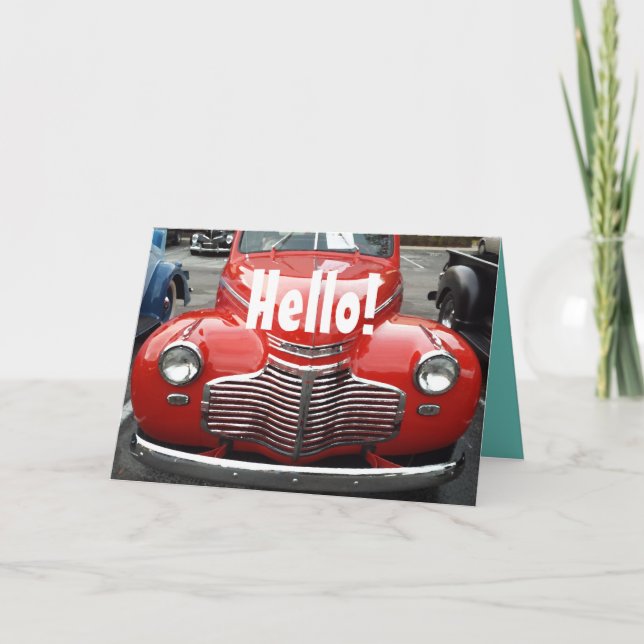 El Clásico Chevy Coupe Rojo de 1941 ¡Hola! Tarjeta (Anverso)
