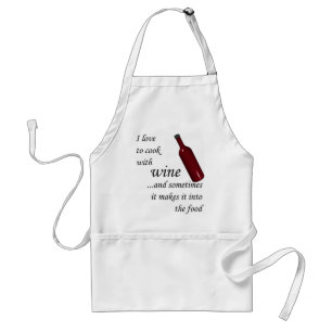El cocinar con el delantal del vino