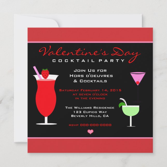El cóctel de la tarjeta del día de San Valentín (Anverso)