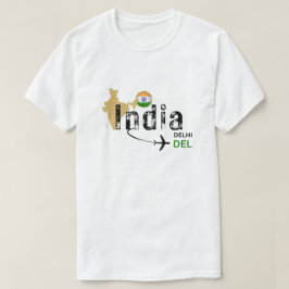 El código del aeropuerto de Delhi en camiseta
