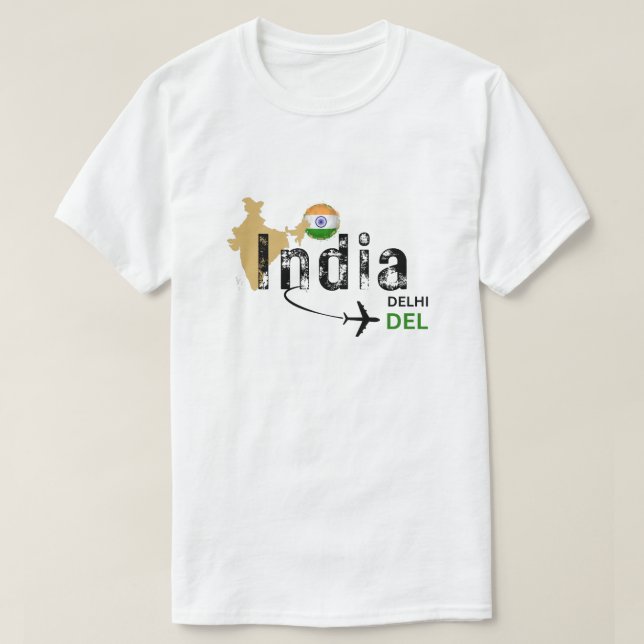 El código del aeropuerto de Delhi en camiseta (Diseño del anverso)
