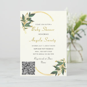 El código QR Gold deja la invitación a Baby Shower