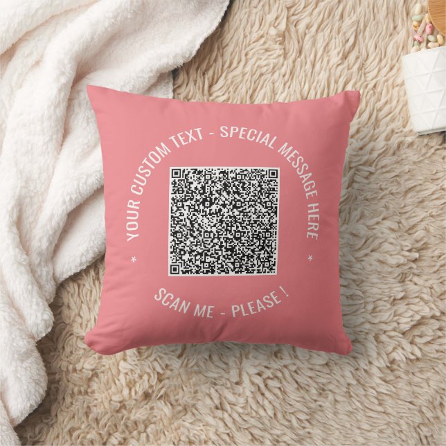 El código QR y la almohada de texto Personalizado  (Manta)