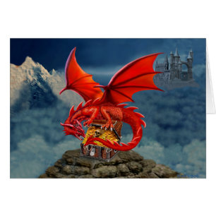 El cofre del tesoro del dragón rojo que vuela