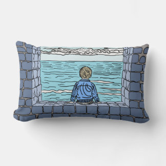 El cojín de almohadas del niño y el mar