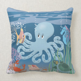 El Cojín decorativo 20x20 del pulpo