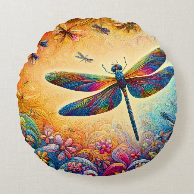 El Cojín decorativo de viaje de la libélula (Anverso)