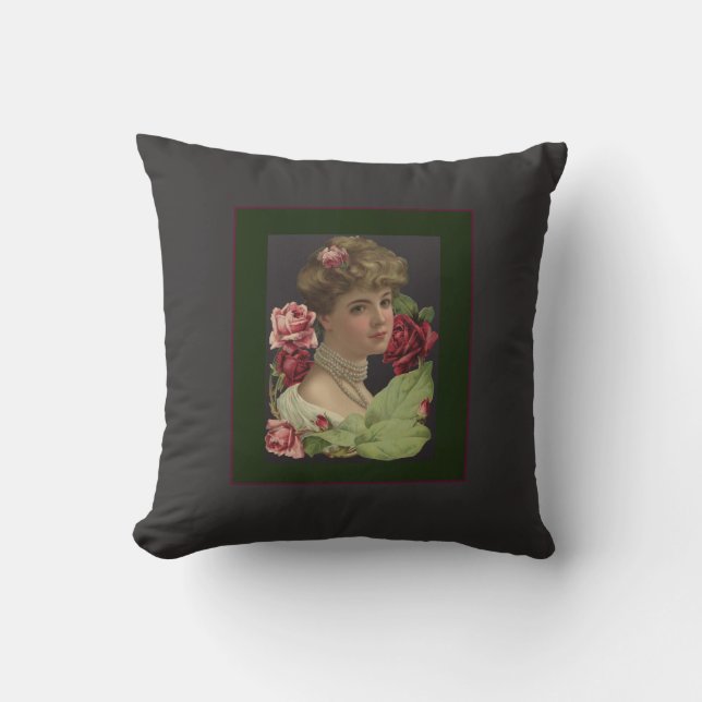 El Cojín decorativo Rosa de Victoria (Anverso)