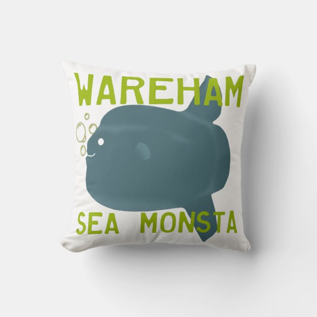 El Cojín decorativo Wareham Sea Monster 16x16 (Anverso)