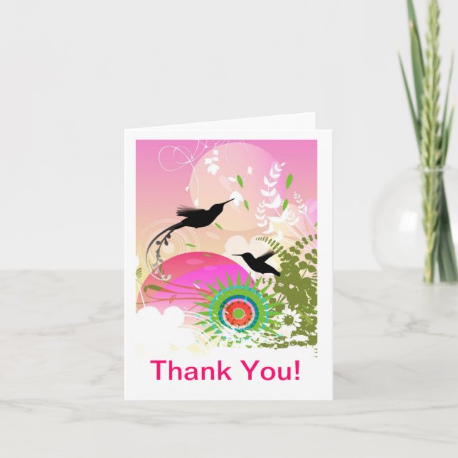 El colibrí le agradece las tarjetas de nota (Anverso)