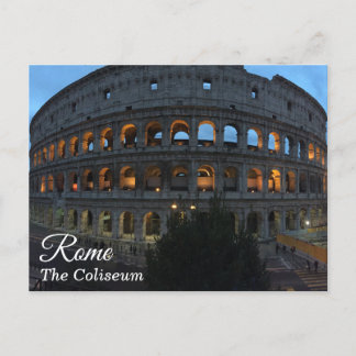 El Coliseo, Roma, Italia al Anochecer - Tarjeta Po