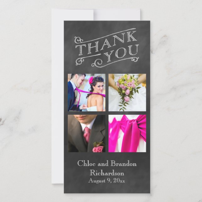 El collage de la pizarra le agradece tarjeta de la (Anverso)