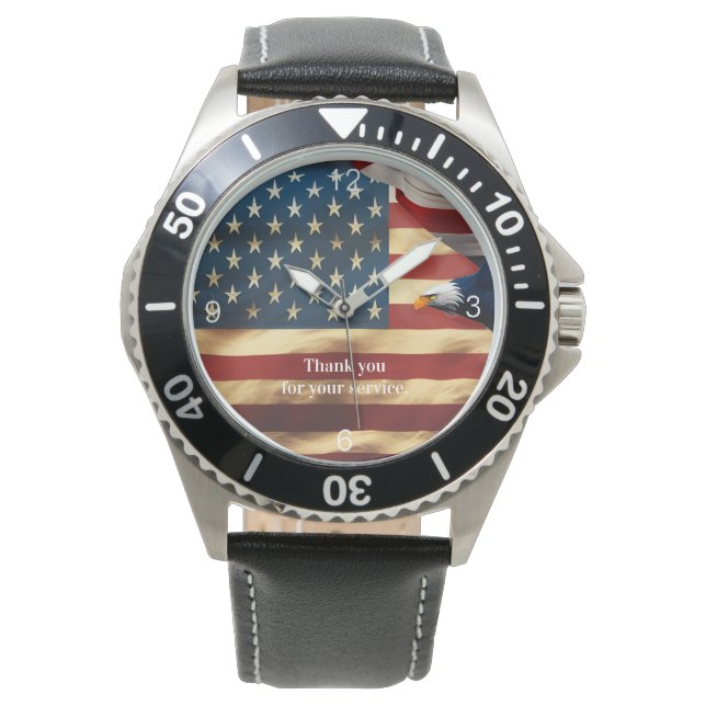 El colorido águila americana con reloj de la bande (Anverso)