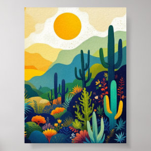 El colorido desierto del Cactus brasileño arte pai