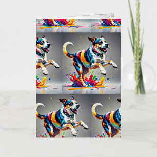 El colorido gigante feliz perro divertido juguetón