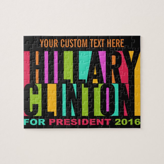 El colorido rompecabezas personalizado de Hillary  (Horizontal)