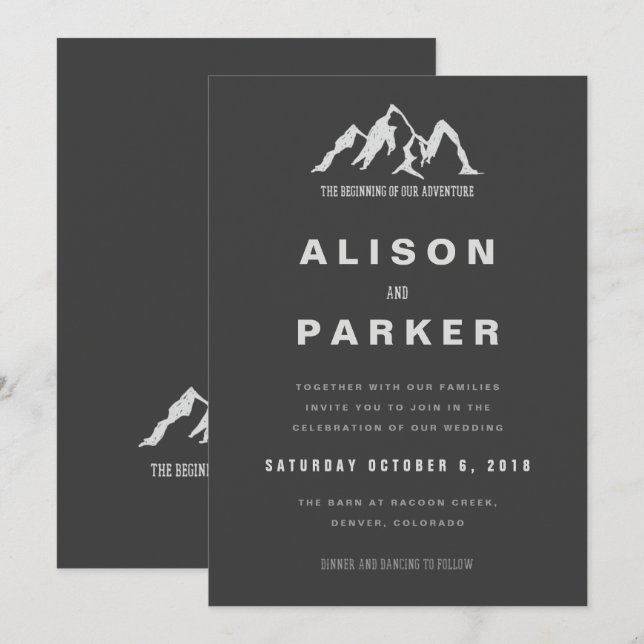EL COMIENZO DE NUESTRA INVITACIÓN DE BODA AVENTURA (Anverso / Reverso)