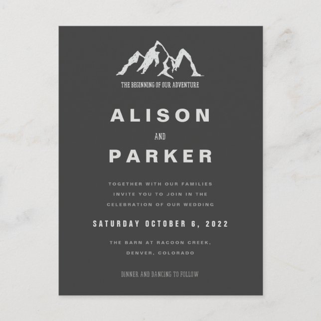 EL COMIENZO DE NUESTRA INVITACIÓN DE BODA AVENTURA (Anverso)