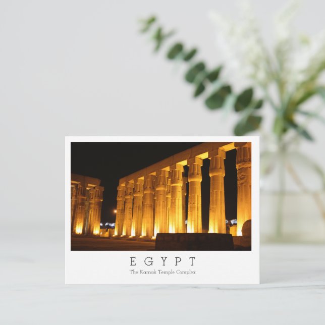 El complejo del templo de Karnak, Egipto, postal (Anverso de pie)