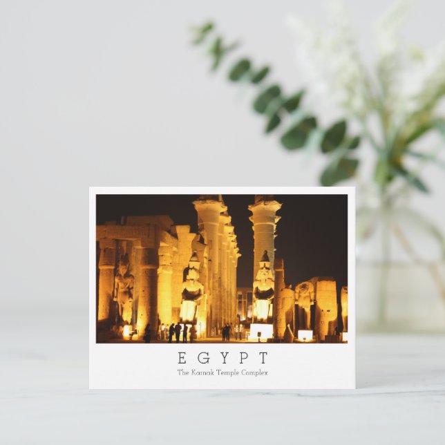 El complejo del templo de Karnak, Egipto, postal (Anverso de pie)