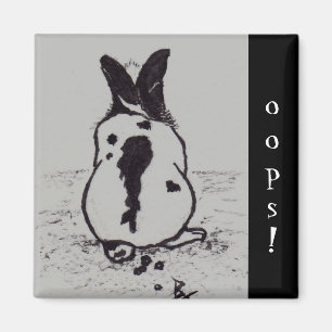 El conejito va Oops imán del aceo