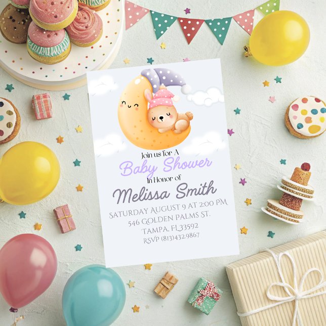 El Conejo Bebé y la Invitación de Baby Shower a la (Customize this adorable baby shower invitation with your own words and special day. )