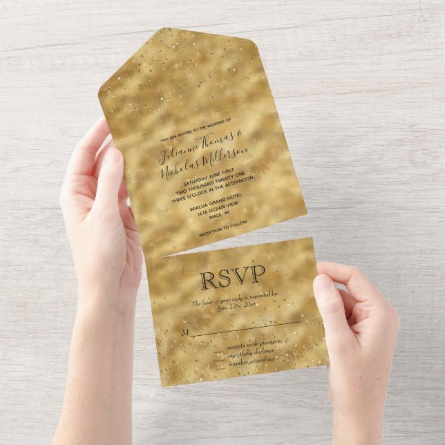 El Confetti De Oro Pone Todo En Una Invitación (desgarro)