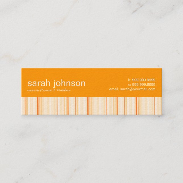 El contemporáneo raya la tarjeta de visita de la (Anverso)