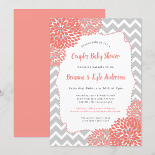 El coral junta la invitación de Baby Shower