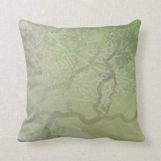 El coral ramifica almohada de la verde salvia