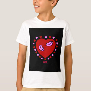 El corazón adorable besa a los chicos con camiseta