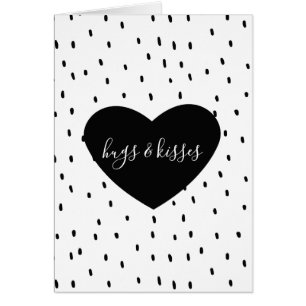 El corazón blanco negro puntea abrazos y besos