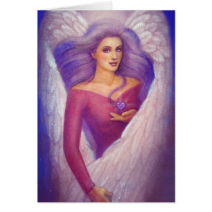 El corazón cristalino Amethyst de un ángel