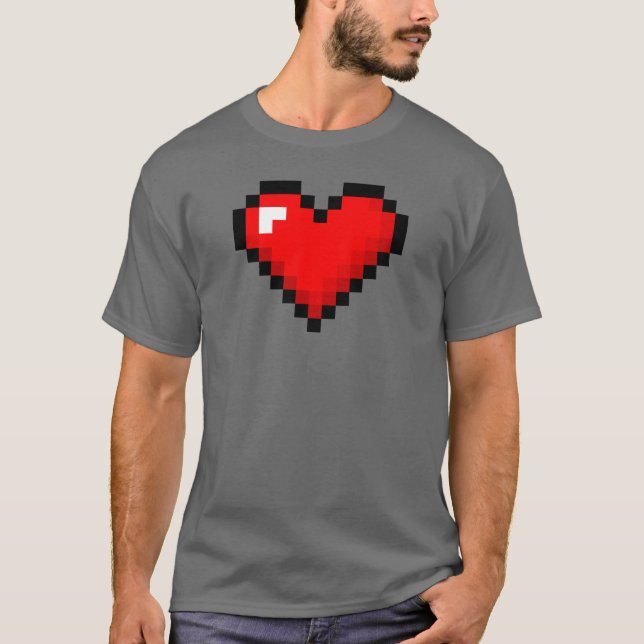 El corazón de 8 bits de los hombres: Camiseta (Anverso)