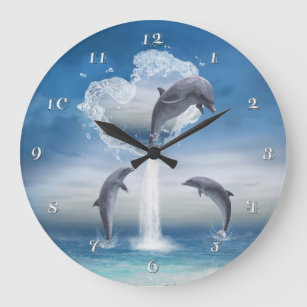 El Corazón Del Reloj De La Pared De Los Delfines
