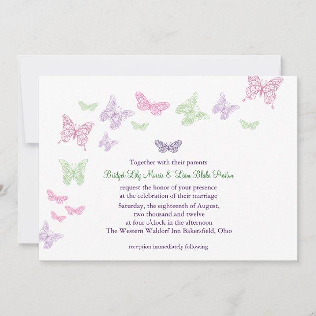 El corazón es una invitación a la boda fluida (Anverso)