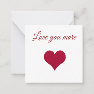 El corazón rojo te quiere más tarjeta de nota plan