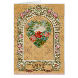 El corazón rosa victoriano tiene amor romántico