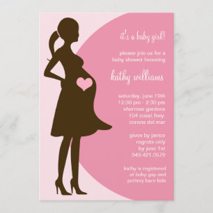 El corazón rosado en la turbia invitación de Baby 
