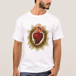 El corazón sagrado de la camiseta de Jesús