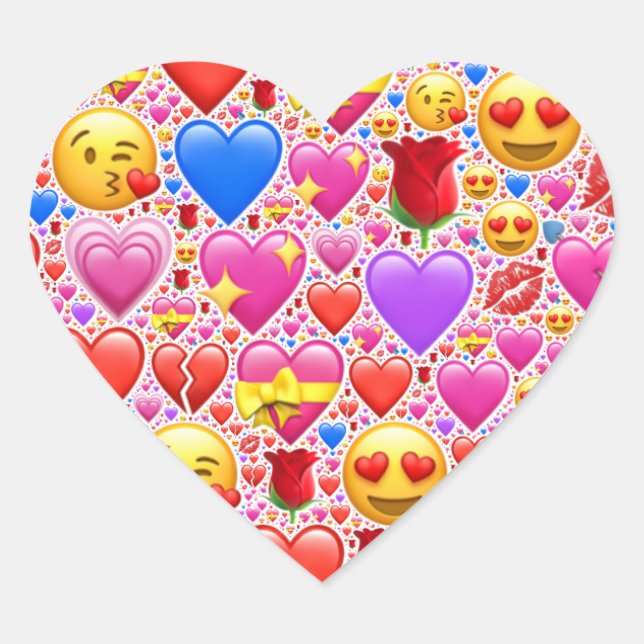 el corazón se enfrenta a pegatinas (Anverso)